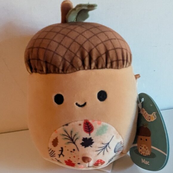 NWT 5" Mac Acorn Leaf Pattern Belly Squishmallows Autumn Fall Harvest Plush Toy - Picture 2 of 7